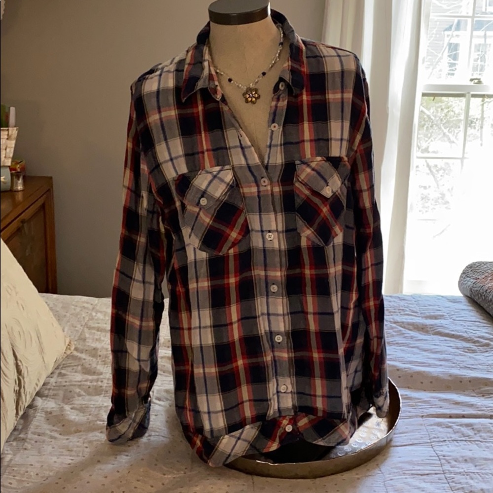 Plaid button down shirt